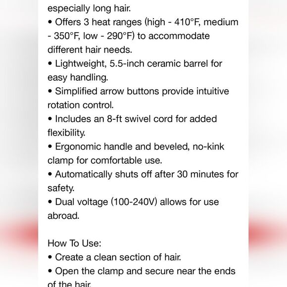 The Beachwaver Co B1 Rotating 1" Curling Iron- Midnight Rose - Picture 11 of 12